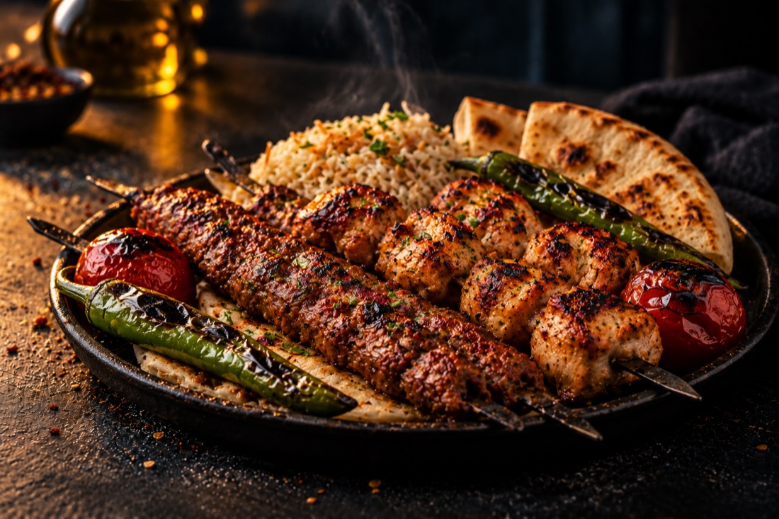 Mixed grilled kebab platter